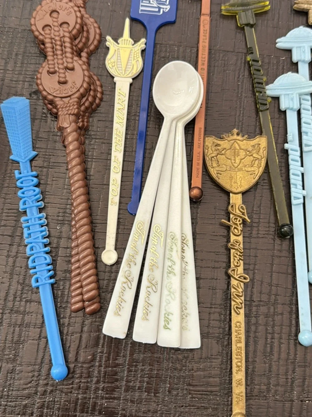 Vintage Mid-Century Cocktail Swizzle Sticks & Barware Lot (30+ pieces)